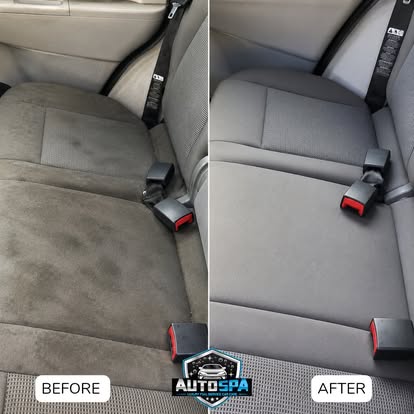 Before and after interior seat detailing